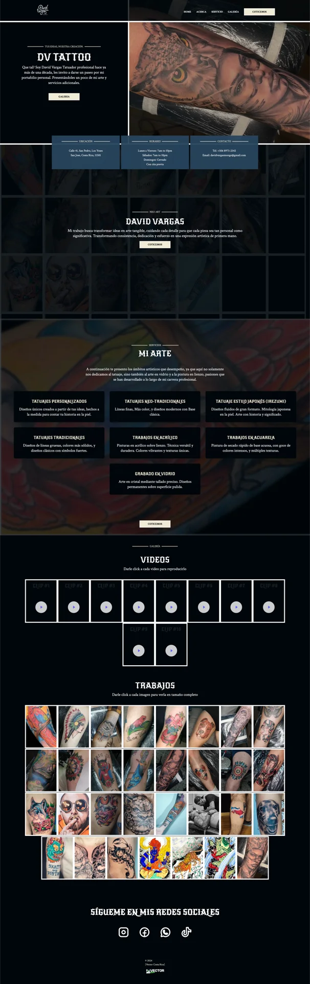 Screenshot of the DV Tattoo project