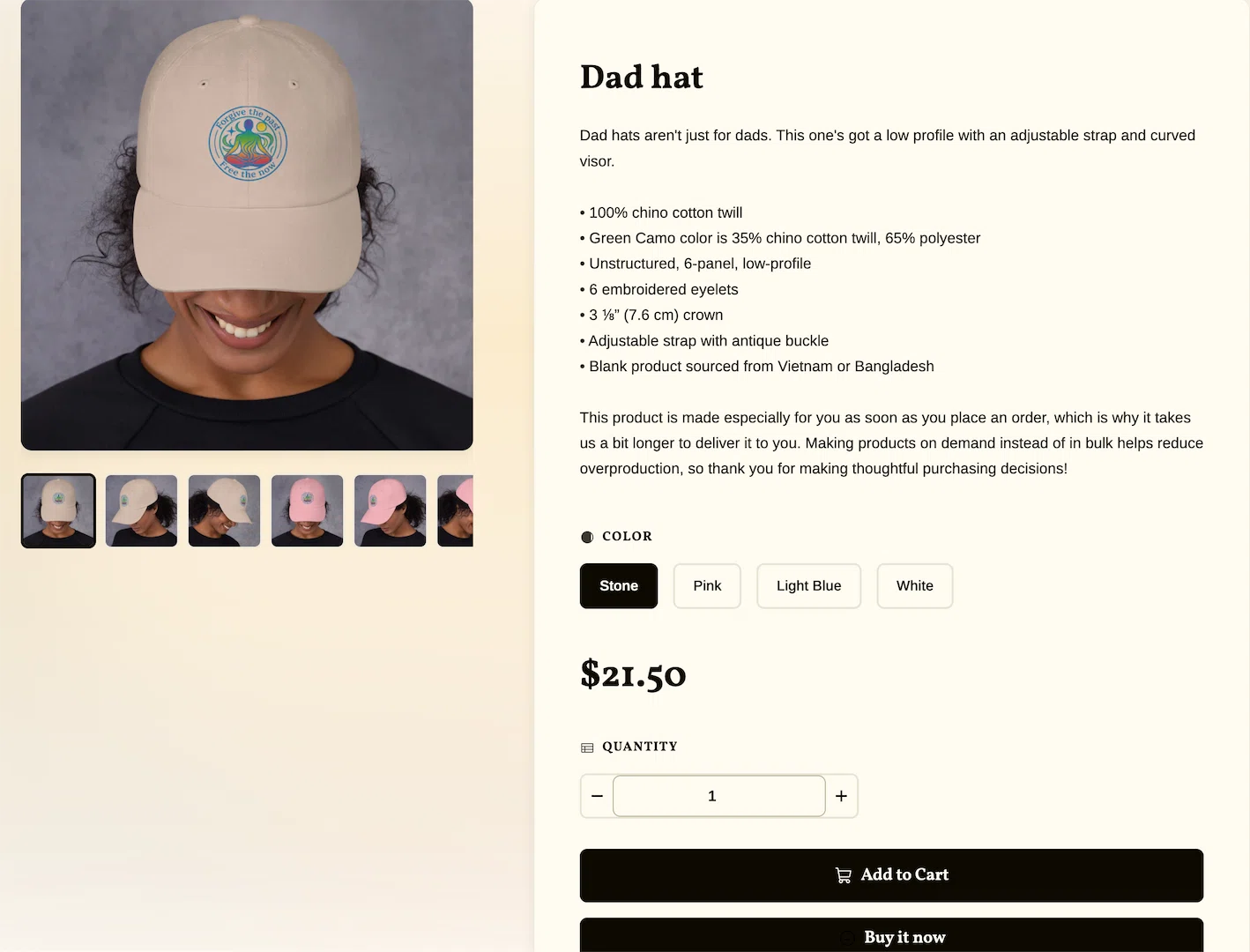 Product Detail Page - Product Variation 1