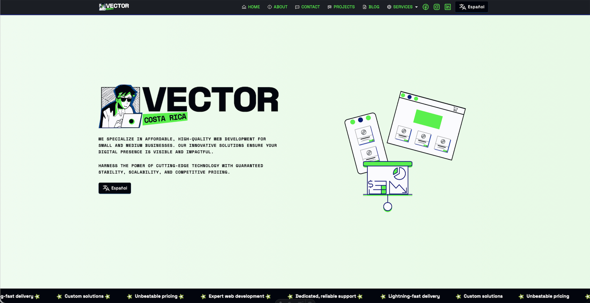 New Vector Website Homepage